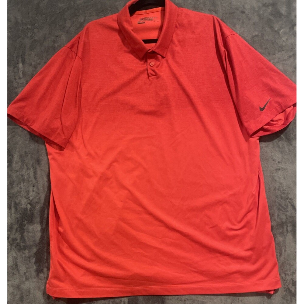 Nike Golf Polo Dri Fit Tour Performance Red Ombré Short Sleeve Athletic Mens 2XL